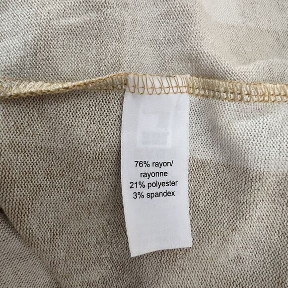 Maurices Mixer Cardigan Size Large Tan White Plaid Striped Long Sleeve - Picture 10 of 10